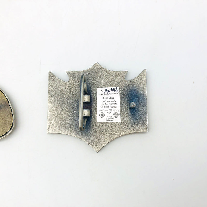 Pewter Belt Buckle Iron Eagle Rebel Rider Motorcycle Biker Bradford Exchange