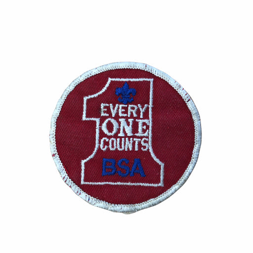 Boy Scouts of America BSA Every One Counts Patch Shoulder Number 1 Red White Blu 2