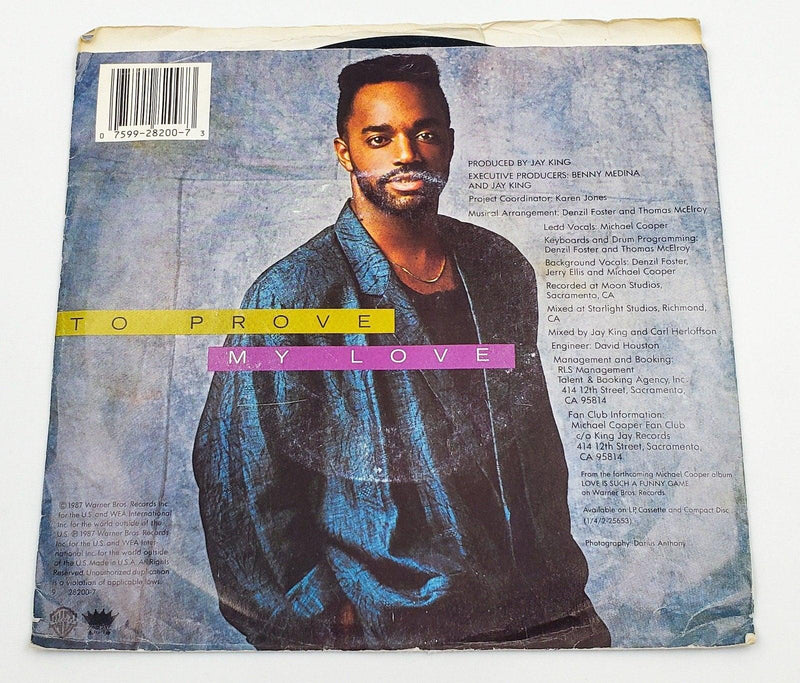 Michael Cooper To Prove My Love 45 RPM Single Record Warner Bros 1987 7-28200 2