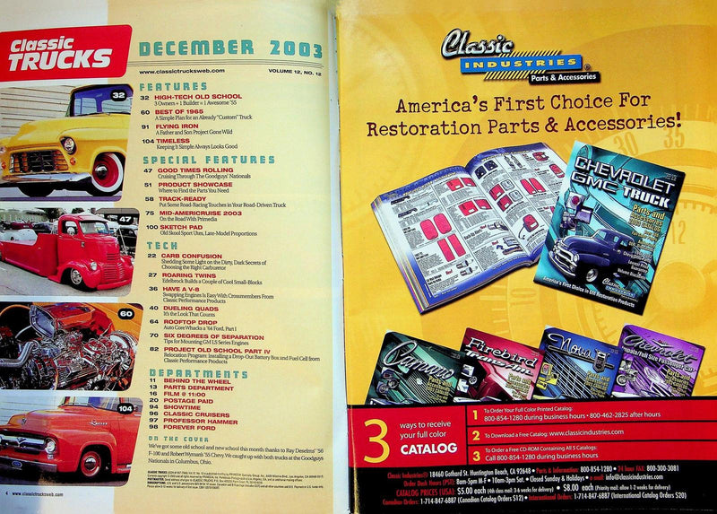 Classic Trucks Magazine December 2003 Vol 12 # 12 Ford Top Chop