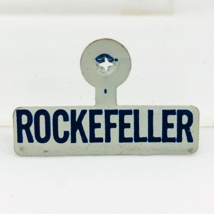 Rockefeller Fold Over Back Tab Pin Button 1.25" Nelson Political Campaign