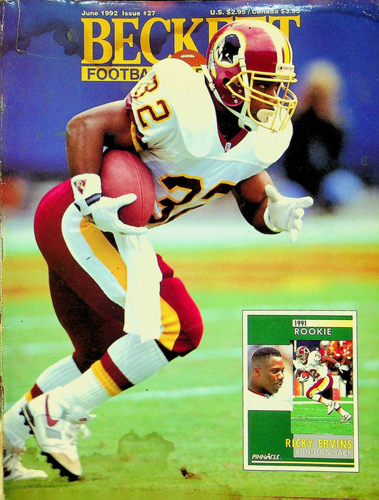 Beckett Football Magazine June 1992 # 27 Ricky Ervins Michael Irvin Cowboys 1