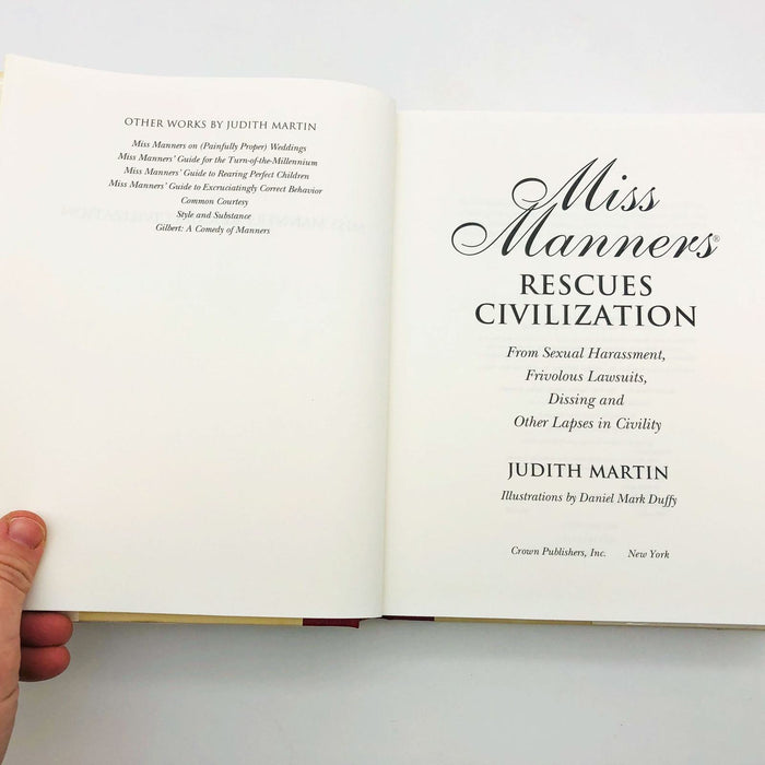 Miss Manners Rescues Civilization Judith Martin Hardcover 1996 1st Ed 1st Print 7