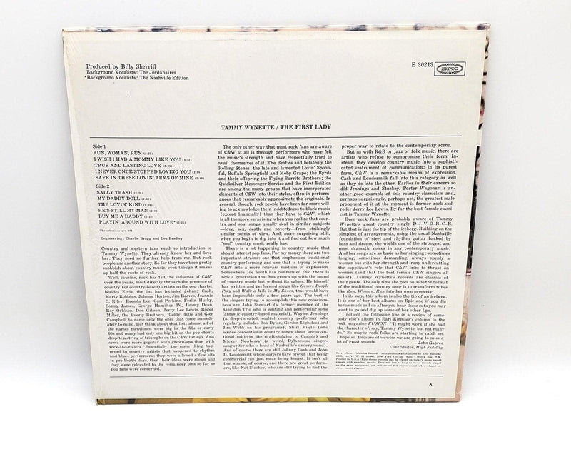 Tammy Wynette The First Lady 33 RPM LP Record Epic 1970 E 30213 2