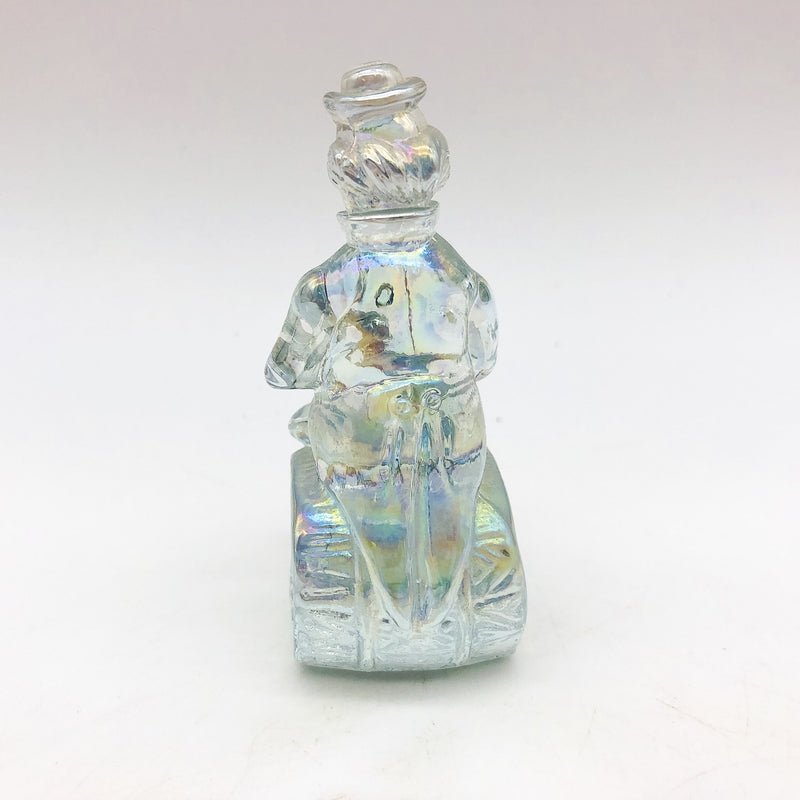 Vintage Moser Glass Clown Figurine The Performer Toby 1982 Signed Clear Slag