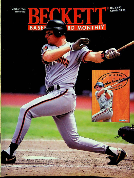 Beckett Baseball Magazine Oct 1994 # 115 Matt Williams Ryan Klesko Javy Lopez 1