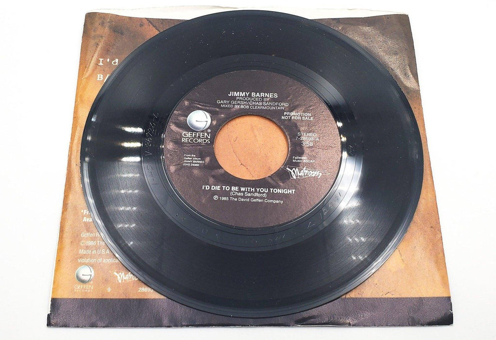 Jimmy Barnes I'd Die To Be With You Tonight Record 45 Single Geffen 1985 Promo 3
