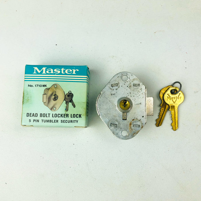 Master Lock Locker 1710MK Master Keyed Manual Dead Bolt 5-Pin 2 Keys New NOS