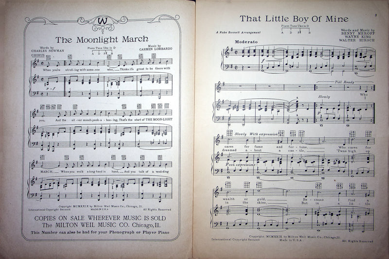 Vintage Sheet Music That Little Boy Of Mine 1929 Benny Meroff King Hirsch Piano 3