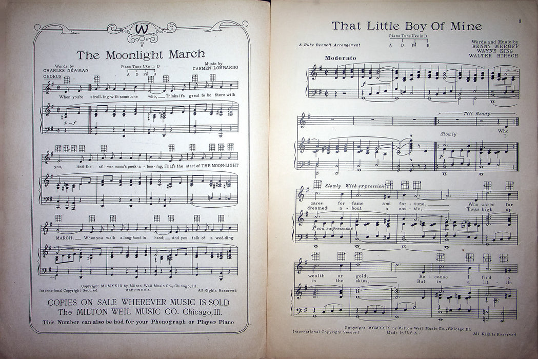Vintage Sheet Music That Little Boy Of Mine 1929 Benny Meroff King Hirsch Piano 3