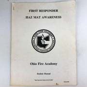 First Responder Haz Mat Awareness Student Manual Guide Ohio Fire Academy 1994 1