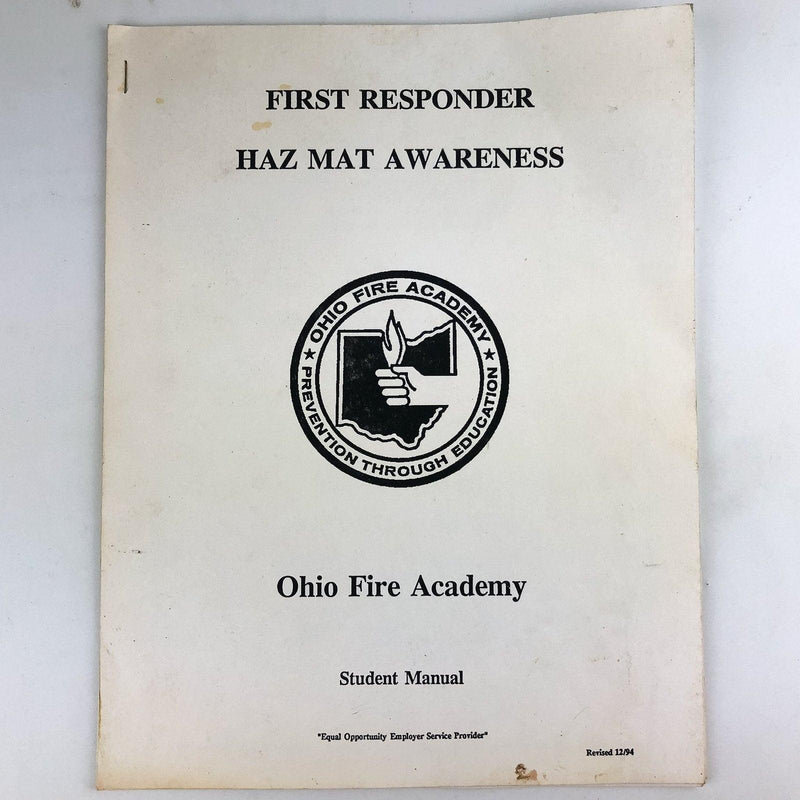 First Responder Haz Mat Awareness Student Manual Guide Ohio Fire Academy 1994 1