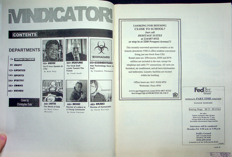 The Vindicator Magazine May 2002 Cleveland State University CSU Octavia Butler