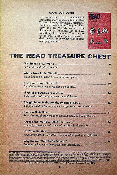 Read Magazine Nov 1 1963 Vol 13 #5 Literary Characters Sherlock, Winnie the Pooh