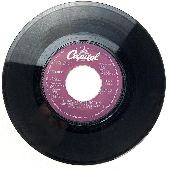 Donna Washington 45 RPM 7" Single 'Scuse Me, While I Fall In Love Capitol 4991 3