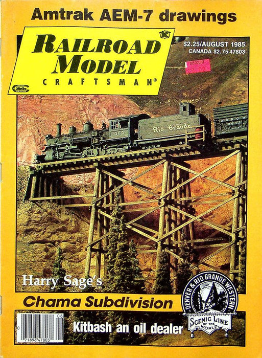 Railroad Model Craftsman Magazine August 1985 Vol 54 No 3 Sage Chama Subdivision