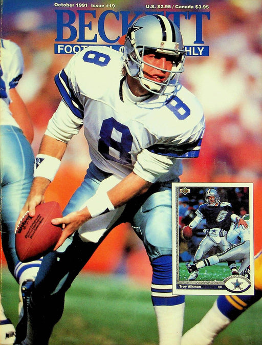 Beckett Football Magazine Oct 1991 # 19 Troy Aikman Dallas Cowboys Quarterback 1 1