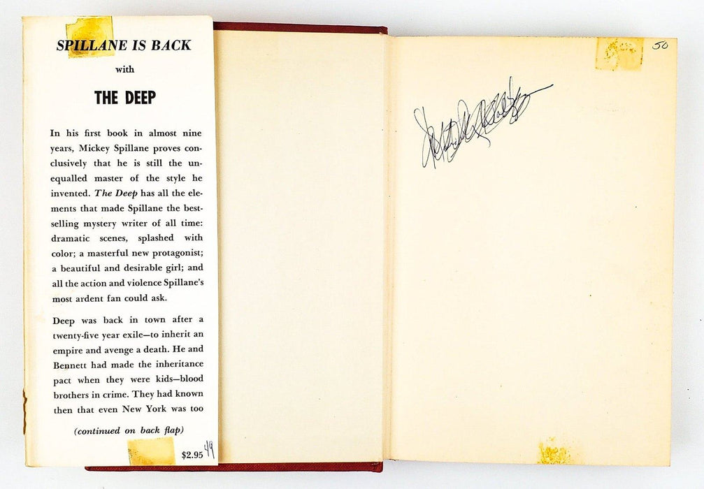 The Deep Mickey Spillane 1961 Dutton Hardcover Book 1st Edition 3