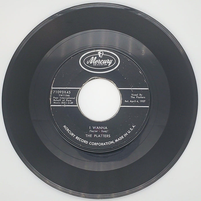 The Platters My Dream Record 45 RPM Single 71093X45 Mercury 1957 2