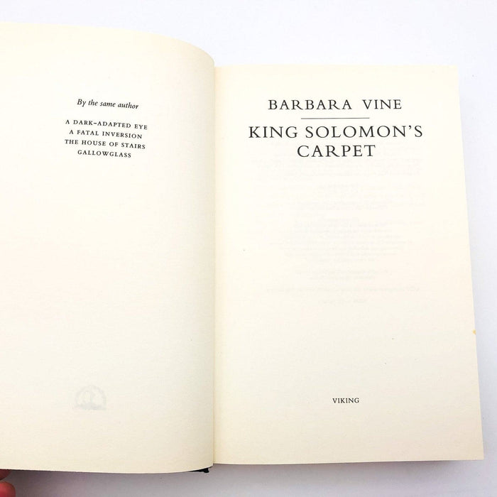 King Solomon's Carpet Hardcover Barbara Vine 1991 Crime London Underground 7