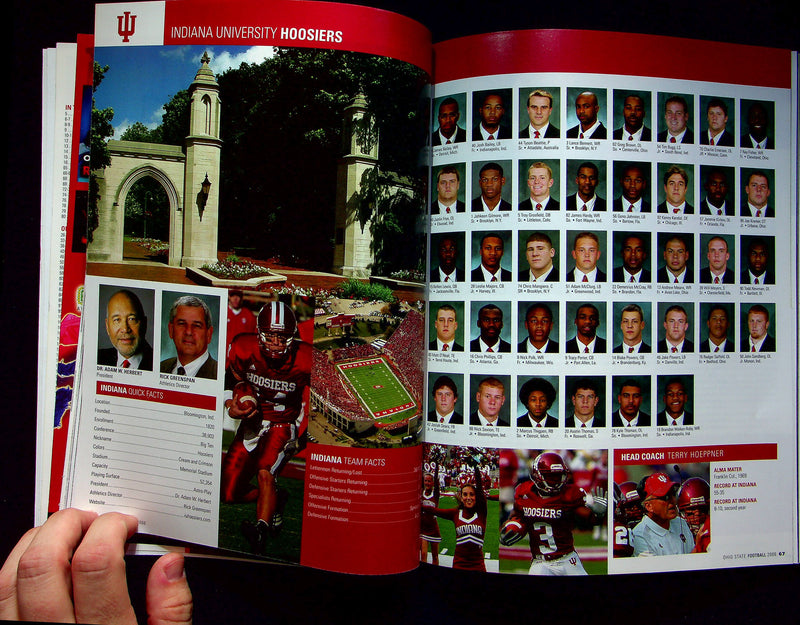 Ohio State Buckeye Football Program Oct 21 2006 Vs. Indiana Hoosiers Tim Schafer