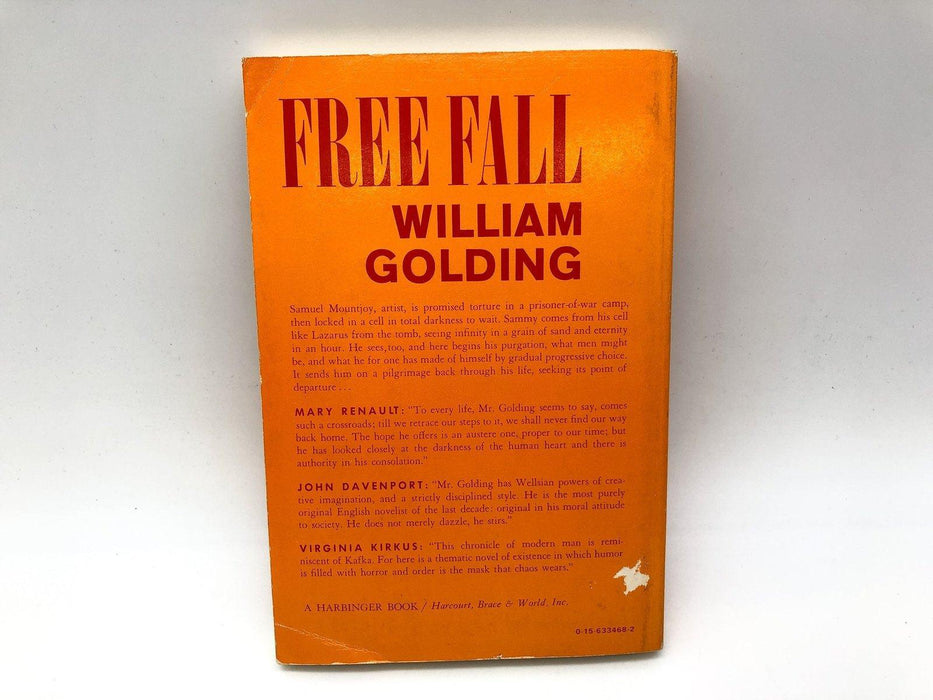 Free Fall William Golding 1962 First Edition Harbinger Books Paperback 2