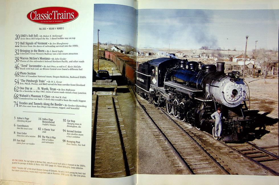 Classic Trains Magazine Fall 2003 Vol 4 No 3 Old-Time Signals In Vermont