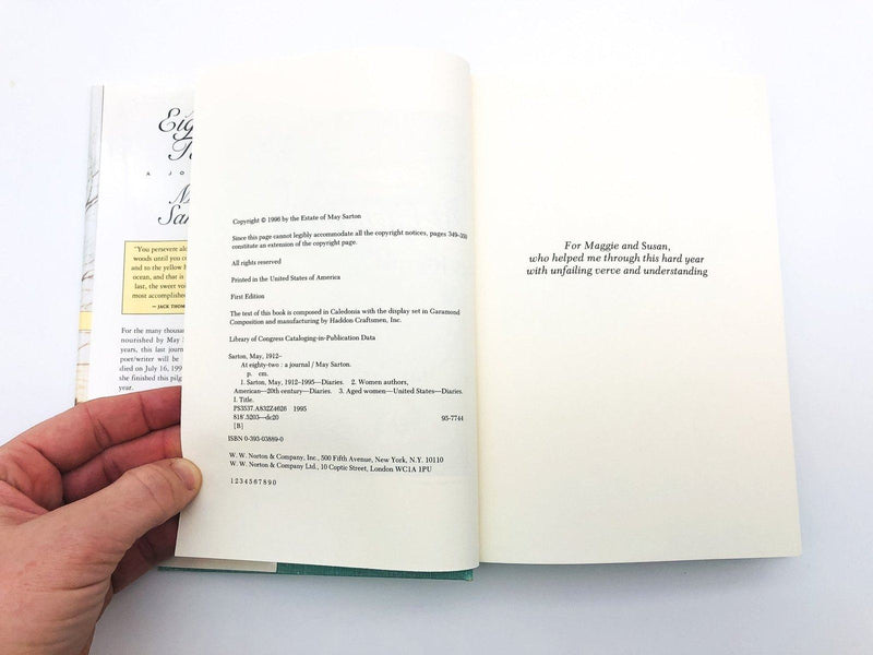 At Eighty Two A Journal Hardcover May Sarton 1996 Women Author Diaries Old Age 8