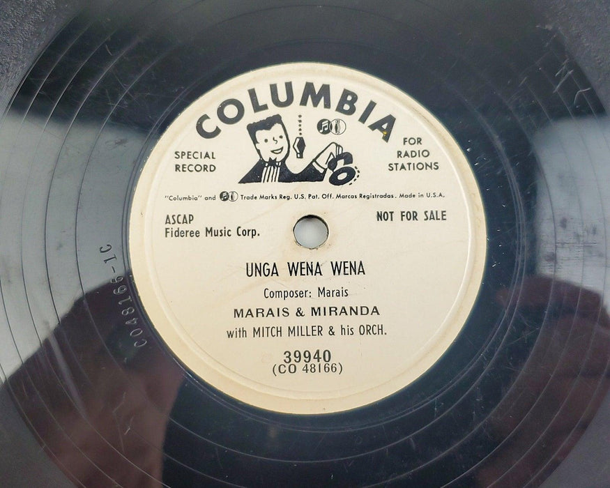 Marais & Miranda Unga Wena Wena 78 RPM Single Record Columbia 1953 Promo 39940 1