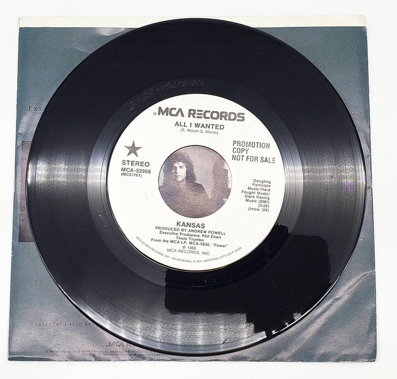 Kansas All I Wanted 45 RPM Single Record MCA Records 1986 PROMO MCA 52958 3
