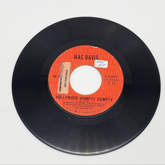 Mac Davis I Believe In Music Single Record Columbia 1972 4-45456 PROMO 2