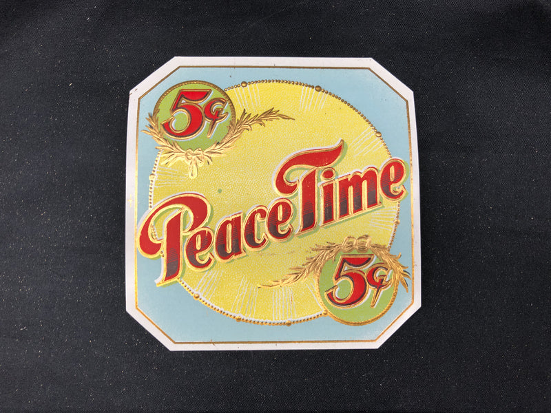 Peace Time Cigar Label Box Wrapper Original Embossed Unused Vintage