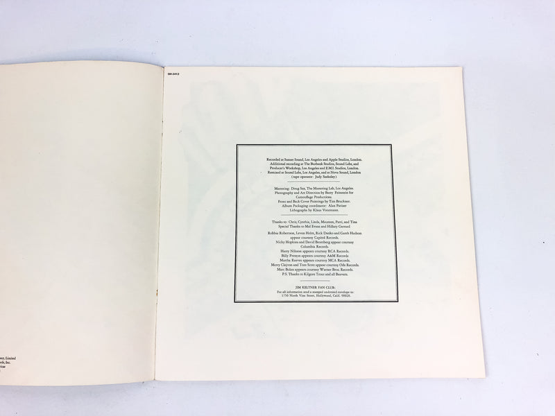 Ringo Star Lyric Booklet Insert Paper to Ringo LP Record Vinyl 1973 SWAL 3413