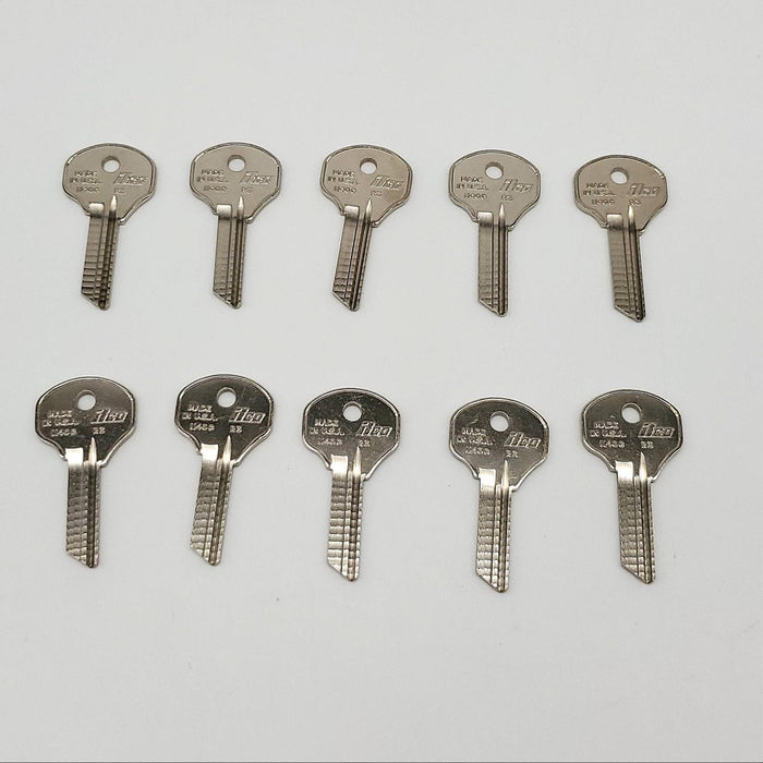 10x Ilco 1140G Key Blanks Nickel Plated for Reese Padlocks NOS