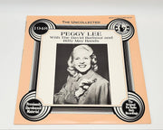 Peggy Lee The Uncollected Peggy Lee LP Record Hindsight Records 1985 HSR-220 1