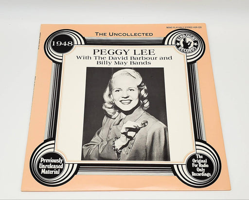 Peggy Lee The Uncollected Peggy Lee LP Record Hindsight Records 1985 HSR-220 1