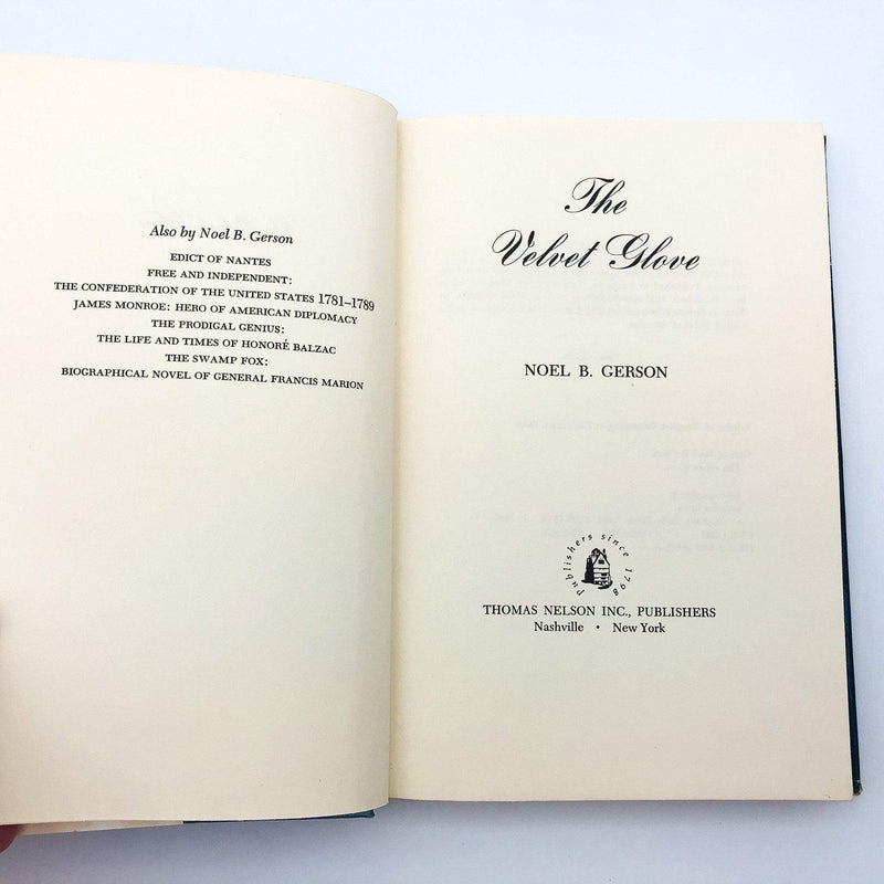 The Velvet Glove Hardcover Noel B. Gerson 1975 Dolly Madison President Wife 7
