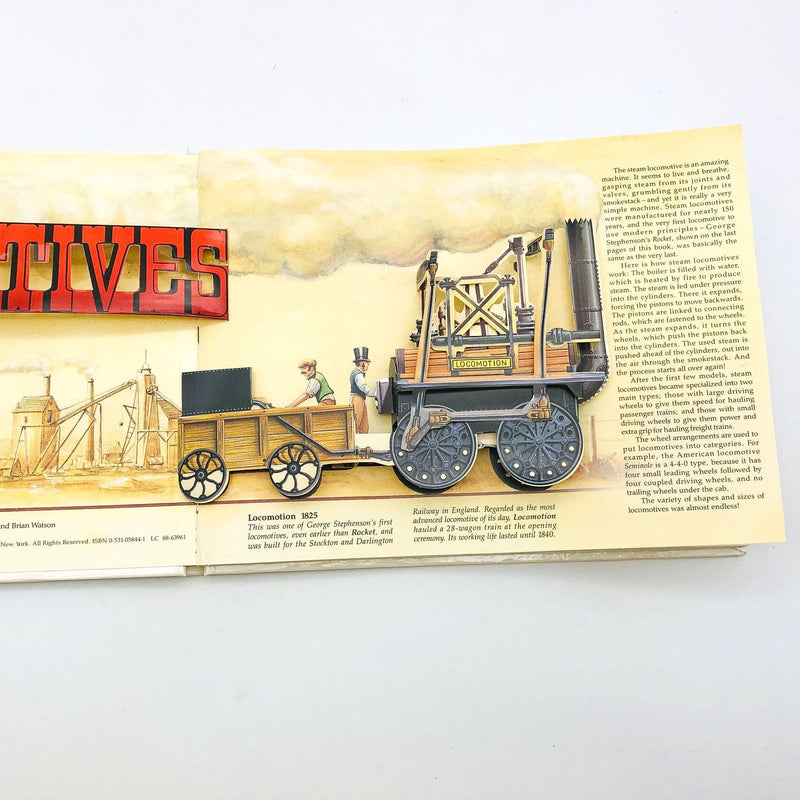 Steam Locomotives A Three Dimensional Book Hardcover Keith Moseley 1989 1st Edit 8