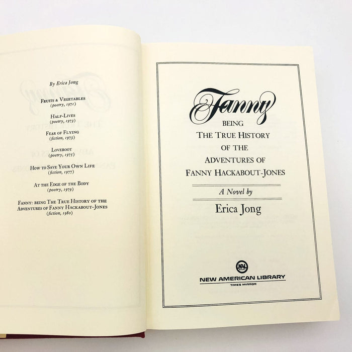 Fanny Hardcover Erica Jong 1980 Women Novelists 18th Century 1st Edition 7