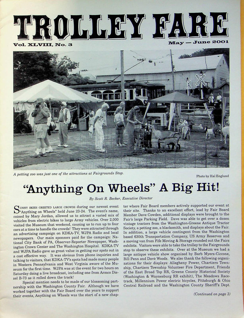 Trolley Fare Magazine June 2001 Anything on Wheels Event PA Trolley Museum
