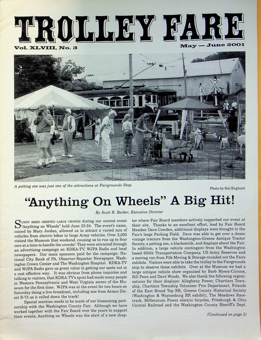 Trolley Fare Magazine June 2001 Anything on Wheels Event PA Trolley Museum