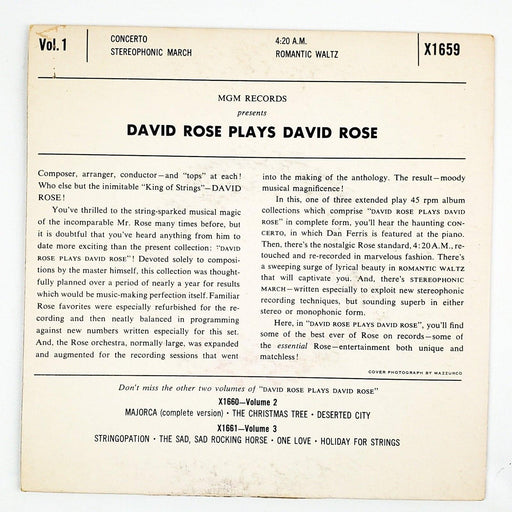 David Rose Plays David Rose Vol 1 Record 45 RPM EP X1659 MGM 2