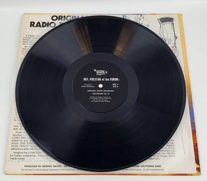 Sgt. Preston of the Yukon Original Radio Broadcast Record 33 LP 592 Mark 1973 5