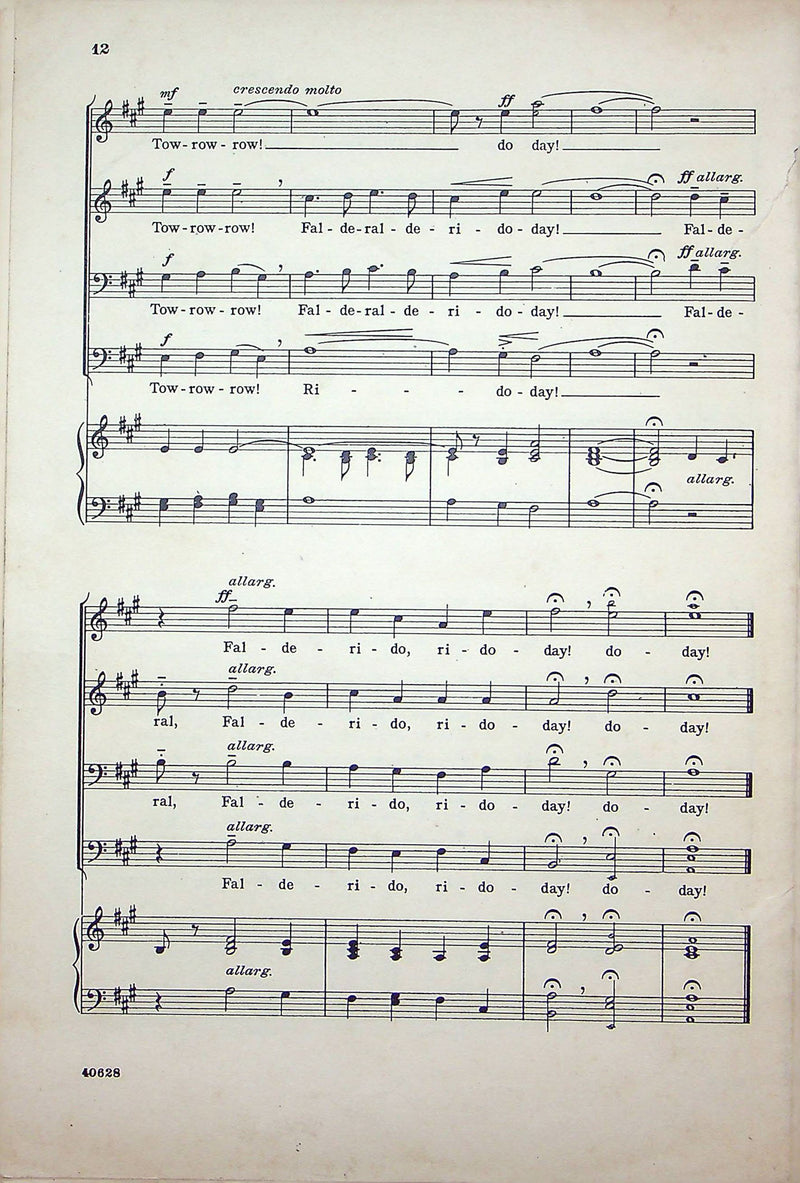 Sheet Music Yale Glee Club From Boston Harbor 1945 Bartholomew Sea Chantey Song 3