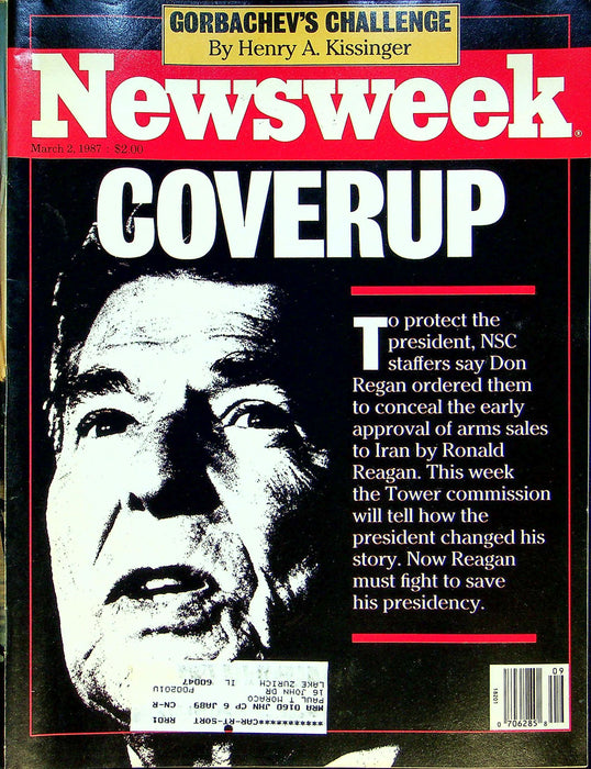 Newsweek Magazine March 2 1987 President Ronald Regan Tower Commission Released