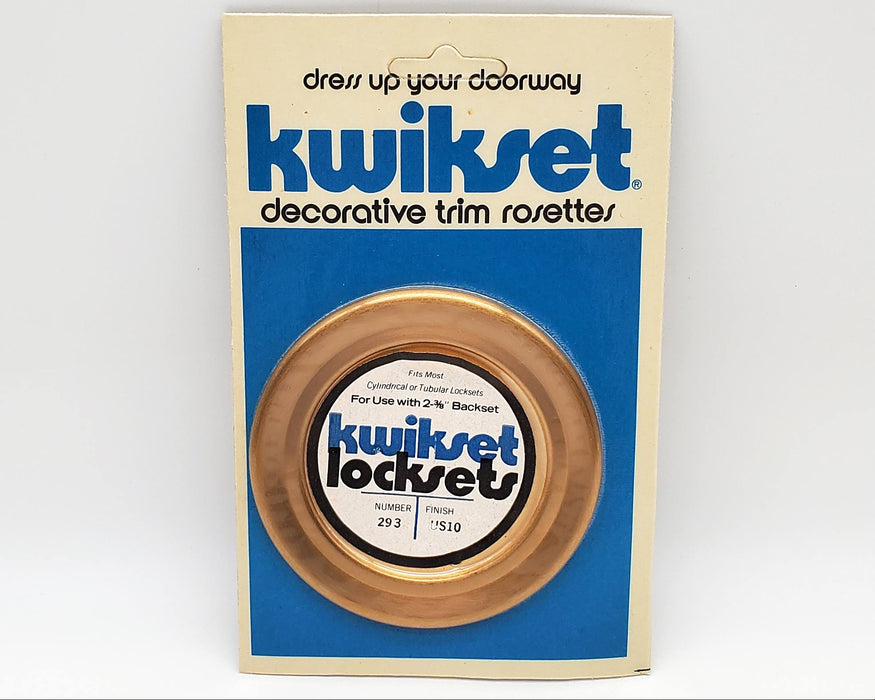 Kwikset Decorative Escutcheon Rosette No. 293 Satin Bronze Plated US-10 NOS #2 1