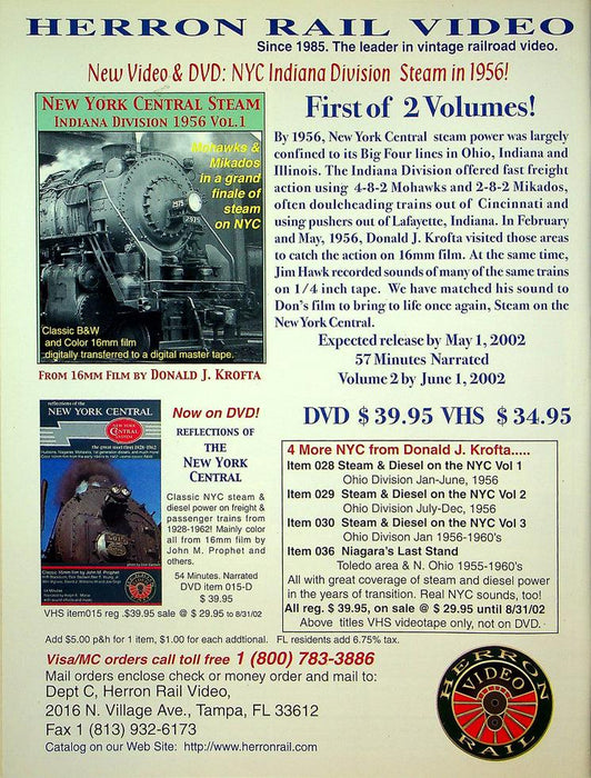 Classic Trains Railroading Magazine Fall 2002 Vol 3 No 3 Steam's Last Stand