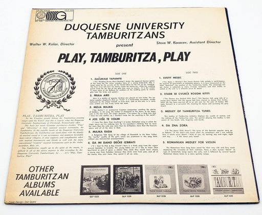 Duquesne University Tamburitzans Play, Tamburitza, Play 33 RPM LP Record Gateway 2