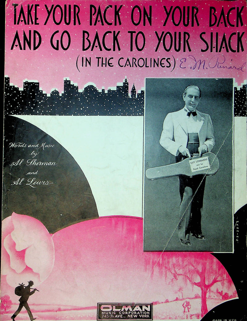 Guy Lombardo Sheet Music Take Your Pack On Your Back And Go Back To Your Shack 1