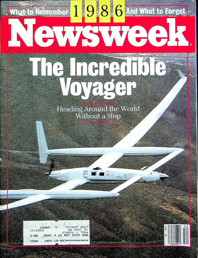 Newsweek Magazine December 29 1986 Voyager Takes Off Edwards Air Force Base